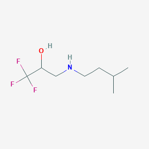 molecular formula C8H16F3NO B13321691 1,1,1-Trifluoro-3-(isopentylamino)propan-2-ol 