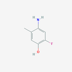 molecular formula C7H8FNO B13321748 4-Amino-2-fluoro-5-methylphenol 