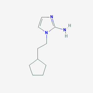 molecular formula C10H17N3 B13321791 1-(2-Cyclopentylethyl)-1H-imidazol-2-amine 