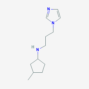 molecular formula C12H21N3 B13321796 N-[3-(1H-Imidazol-1-yl)propyl]-3-methylcyclopentan-1-amine 