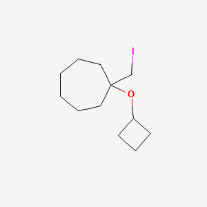 molecular formula C12H21IO B13321801 1-Cyclobutoxy-1-(iodomethyl)cycloheptane 