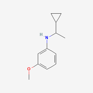 molecular formula C12H17NO B13321803 N-(1-cyclopropylethyl)-3-methoxyaniline 