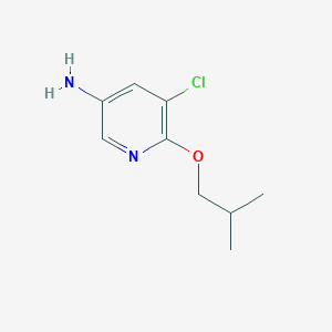 molecular formula C9H13ClN2O B13321882 5-Chloro-6-(2-methylpropoxy)pyridin-3-amine 