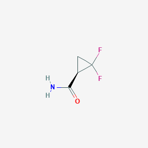 molecular formula C4H5F2NO B13321905 (1R)-2,2-Difluorocyclopropane-1-carboxamide 