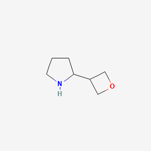 molecular formula C7H13NO B13321908 2-(Oxetan-3-yl)pyrrolidine 