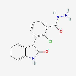 molecular formula C15H12ClN3O2 B13321924 2-Chloro-3-(2-oxoindolin-3-yl)benzohydrazide 