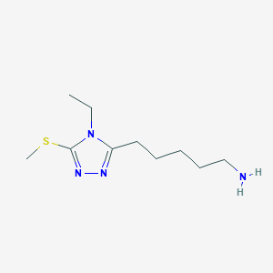 5-[4-Ethyl-5-(methylsulfanyl)-4H-1,2,4-triazol-3-yl]pentan-1-amine