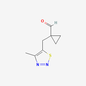 1-[(4-Methyl-1,2,3-thiadiazol-5-yl)methyl]cyclopropane-1-carbaldehyde