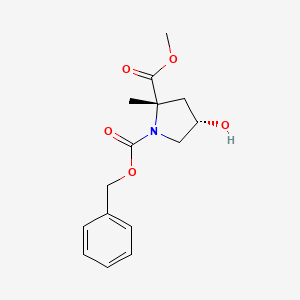 molecular formula C15H19NO5 B13321951 1-Benzyl 2-methyl (2S,4S)-4-hydroxy-2-methylpyrrolidine-1,2-dicarboxylate 