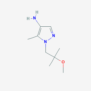 molecular formula C9H17N3O B13321962 1-(2-methoxy-2-methylpropyl)-5-methyl-1H-pyrazol-4-amine 