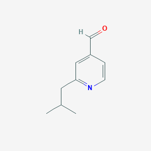 molecular formula C10H13NO B13321972 2-(2-Methylpropyl)pyridine-4-carbaldehyde 