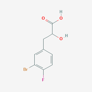 molecular formula C9H8BrFO3 B13321976 3-(3-Bromo-4-fluorophenyl)-2-hydroxypropanoic acid 