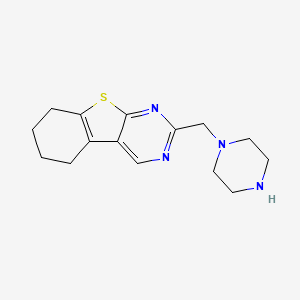 molecular formula C15H20N4S B13321985 2-(Piperazin-1-ylmethyl)-5,6,7,8-tetrahydro[1]benzothieno[2,3-D]pyrimidin+ 