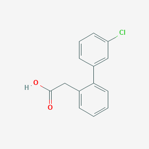 molecular formula C14H11ClO2 B1332200 2-[2-(3-chlorophenyl)phenyl]acetic Acid CAS No. 669713-84-2