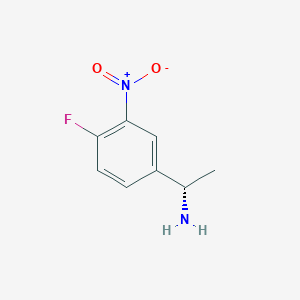 molecular formula C8H9FN2O2 B13322008 (1S)-1-(4-Fluoro-3-nitrophenyl)ethylamine 