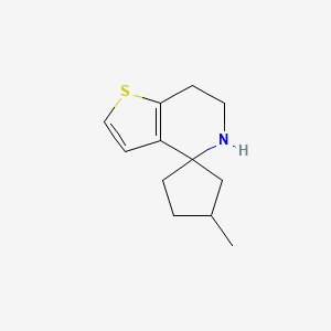 molecular formula C12H17NS B13322023 4-Methyl-6',7'-dihydro-5'H-spiro[cyclopentane-1,4'-thieno[3,2-c]pyridine] 