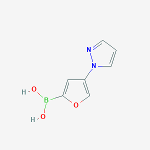 molecular formula C7H7BN2O3 B13322051 (4-(1H-Pyrazol-1-yl)furan-2-yl)boronic acid 