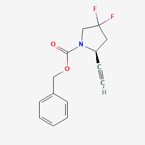 molecular formula C14H13F2NO2 B13322071 Benzyl (S)-2-ethynyl-4,4-difluoropyrrolidine-1-carboxylate 