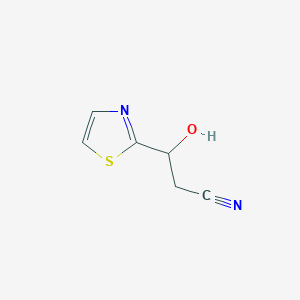 molecular formula C6H6N2OS B13322081 3-Hydroxy-3-(1,3-thiazol-2-yl)propanenitrile 