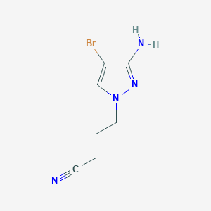 molecular formula C7H9BrN4 B13322098 4-(3-Amino-4-bromo-1H-pyrazol-1-YL)butanenitrile 