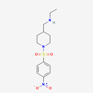 molecular formula C14H21N3O4S B13322110 Ethyl({[1-(4-nitrobenzenesulfonyl)piperidin-4-yl]methyl})amine 