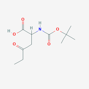 molecular formula C11H19NO5 B13322115 2-([(Tert-butoxy)carbonyl]amino)-4-oxohexanoic acid 