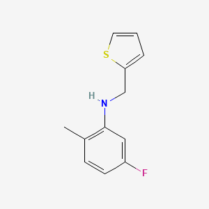 molecular formula C12H12FNS B13322155 5-fluoro-2-methyl-N-(thiophen-2-ylmethyl)aniline 