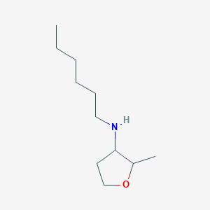 molecular formula C11H23NO B13322183 N-Hexyl-2-methyltetrahydrofuran-3-amine 