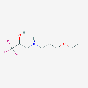 molecular formula C8H16F3NO2 B13322207 3-((3-Ethoxypropyl)amino)-1,1,1-trifluoropropan-2-ol 