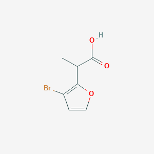 molecular formula C7H7BrO3 B13322229 2-(3-Bromofuran-2-yl)propanoic acid 