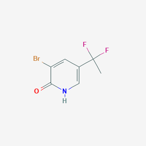 molecular formula C7H6BrF2NO B13322234 3-bromo-5-(1,1-difluoroethyl)-1H-pyridin-2-one 