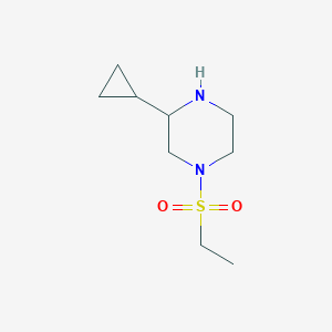 molecular formula C9H18N2O2S B13322237 3-Cyclopropyl-1-(ethylsulfonyl)piperazine 