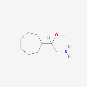 molecular formula C10H21NO B13322242 2-Cycloheptyl-2-methoxyethan-1-amine 