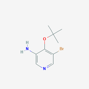 molecular formula C9H13BrN2O B13322258 5-Bromo-4-(tert-butoxy)pyridin-3-amine 