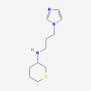 molecular formula C11H19N3S B13322271 N-(3-(1H-Imidazol-1-yl)propyl)tetrahydro-2H-thiopyran-3-amine 