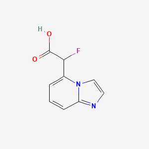 molecular formula C9H7FN2O2 B13322327 2-Fluoro-2-{imidazo[1,2-a]pyridin-5-yl}acetic acid 