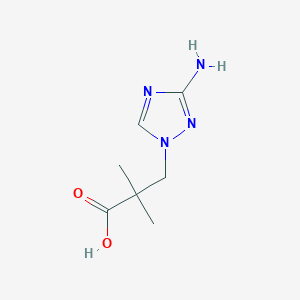 molecular formula C7H12N4O2 B13322332 3-(3-amino-1H-1,2,4-triazol-1-yl)-2,2-dimethylpropanoic acid 