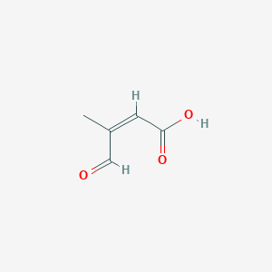 molecular formula C5H6O3 B13322336 (Z)-3-methyl-4-oxobut-2-enoic acid 