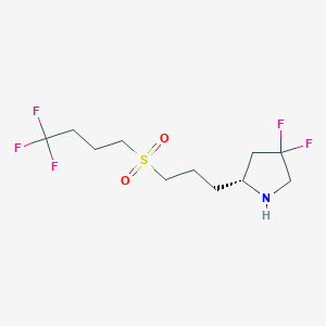 molecular formula C11H18F5NO2S B13322341 (R)-4,4-Difluoro-2-(3-((4,4,4-trifluorobutyl)sulfonyl)propyl)pyrrolidine 