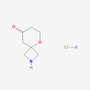 molecular formula C7H12ClNO2 B13322345 5-Oxa-2-azaspiro[3.5]nonan-8-one hydrochloride 