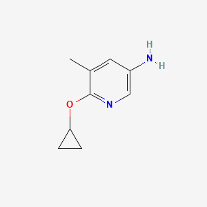 molecular formula C9H12N2O B13322368 6-Cyclopropoxy-5-methylpyridin-3-amine CAS No. 1394942-95-0