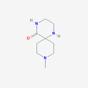 molecular formula C9H17N3O B13322371 9-Methyl-1,4,9-triazaspiro[5.5]undecan-5-one 