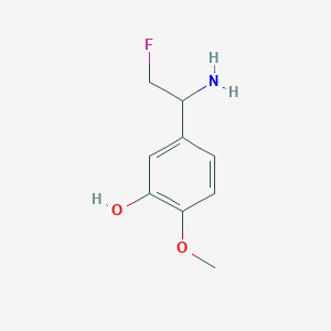 molecular formula C9H12FNO2 B13322375 5-(1-Amino-2-fluoroethyl)-2-methoxyphenol 