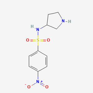 molecular formula C10H13N3O4S B13322428 4-Nitro-N-(pyrrolidin-3-YL)benzene-1-sulfonamide 