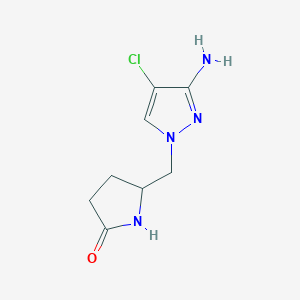 5-[(3-Amino-4-chloro-1H-pyrazol-1-yl)methyl]pyrrolidin-2-one