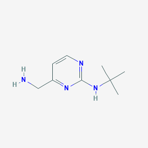 molecular formula C9H16N4 B13322505 4-(Aminomethyl)-N-(tert-butyl)pyrimidin-2-amine 