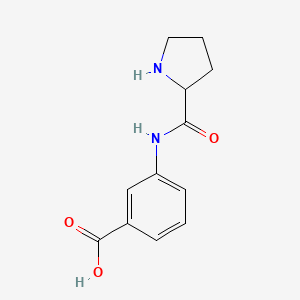 molecular formula C12H14N2O3 B13322509 3-(Pyrrolidine-2-carboxamido)benzoic acid 