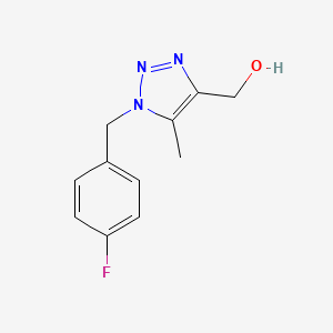 molecular formula C11H12FN3O B13322579 {1-[(4-fluorophenyl)methyl]-5-methyl-1H-1,2,3-triazol-4-yl}methanol 