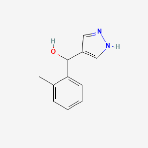 molecular formula C11H12N2O B13322586 (2-Methylphenyl)(1H-pyrazol-4-yl)methanol 