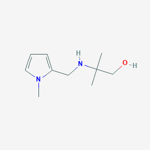 molecular formula C10H18N2O B13322621 2-Methyl-2-{[(1-methyl-1H-pyrrol-2-yl)methyl]amino}propan-1-ol 